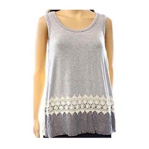Lace/Crochet Trim Tank Top